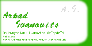 arpad ivanovits business card